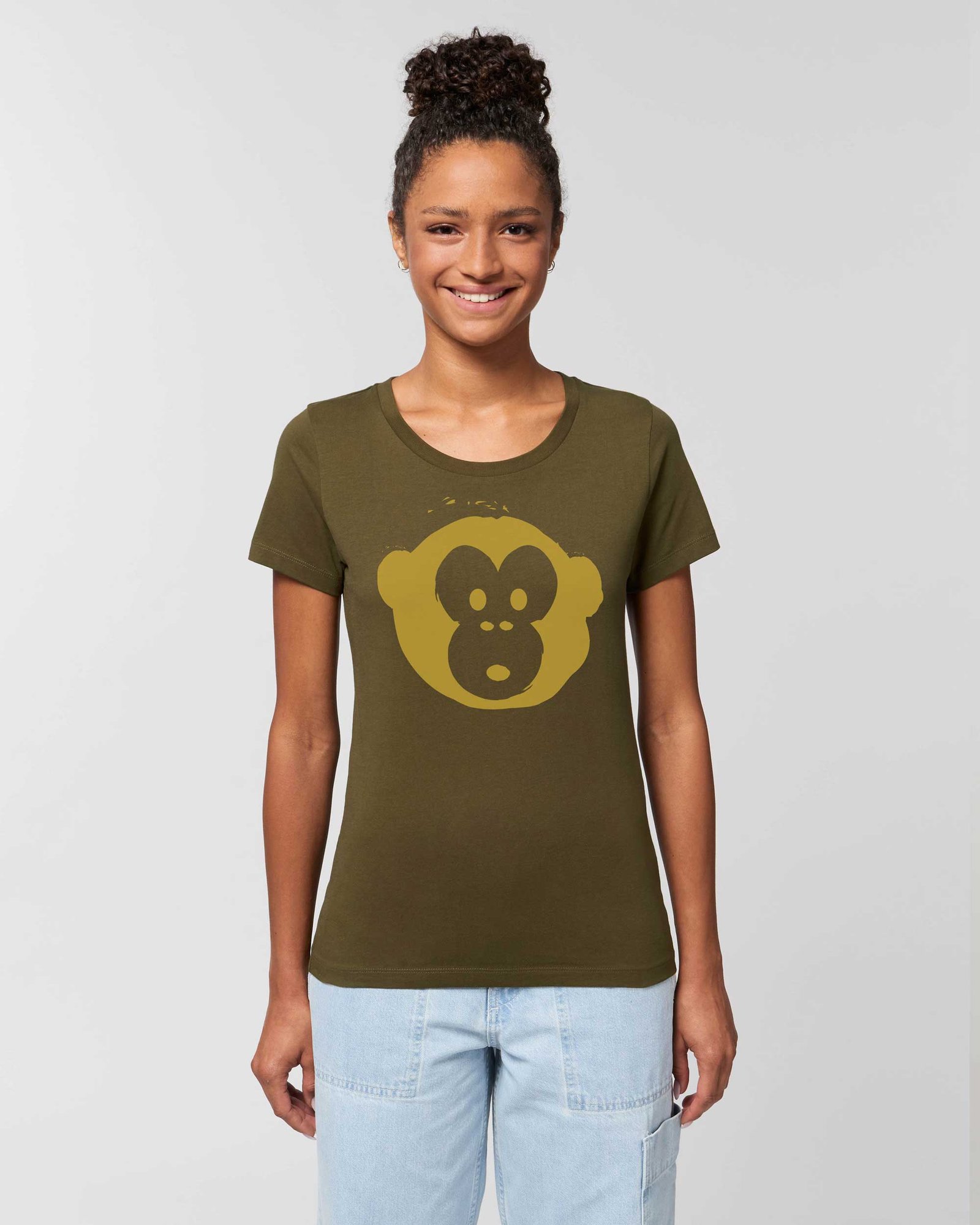 Damen T-shirt Gold Monkey Khaki Damen T-shirt Gold Monkey Khaki