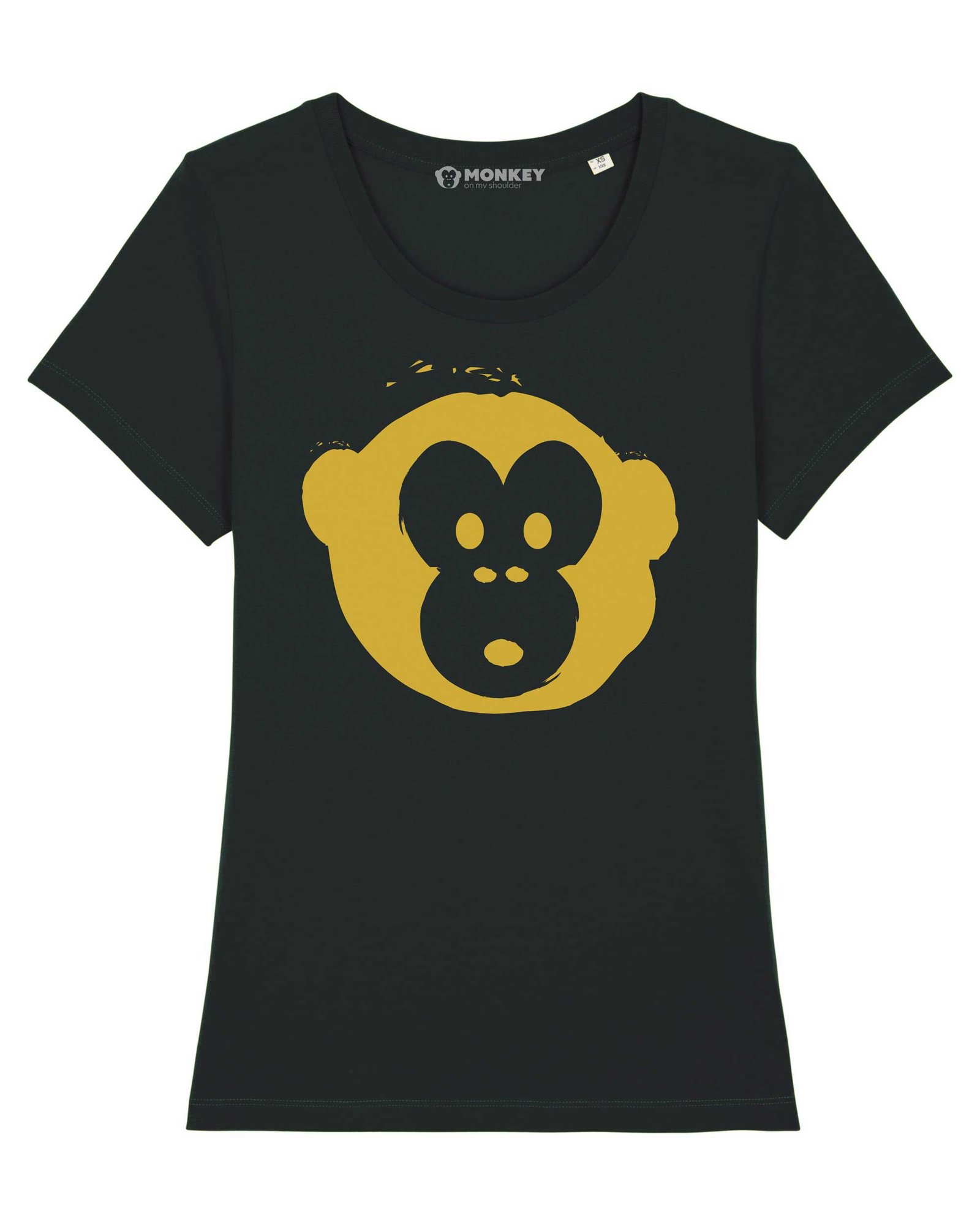 Damen T-shirt Gold Monkey Schwarz Damen T-shirt Gold Monkey Schwarz