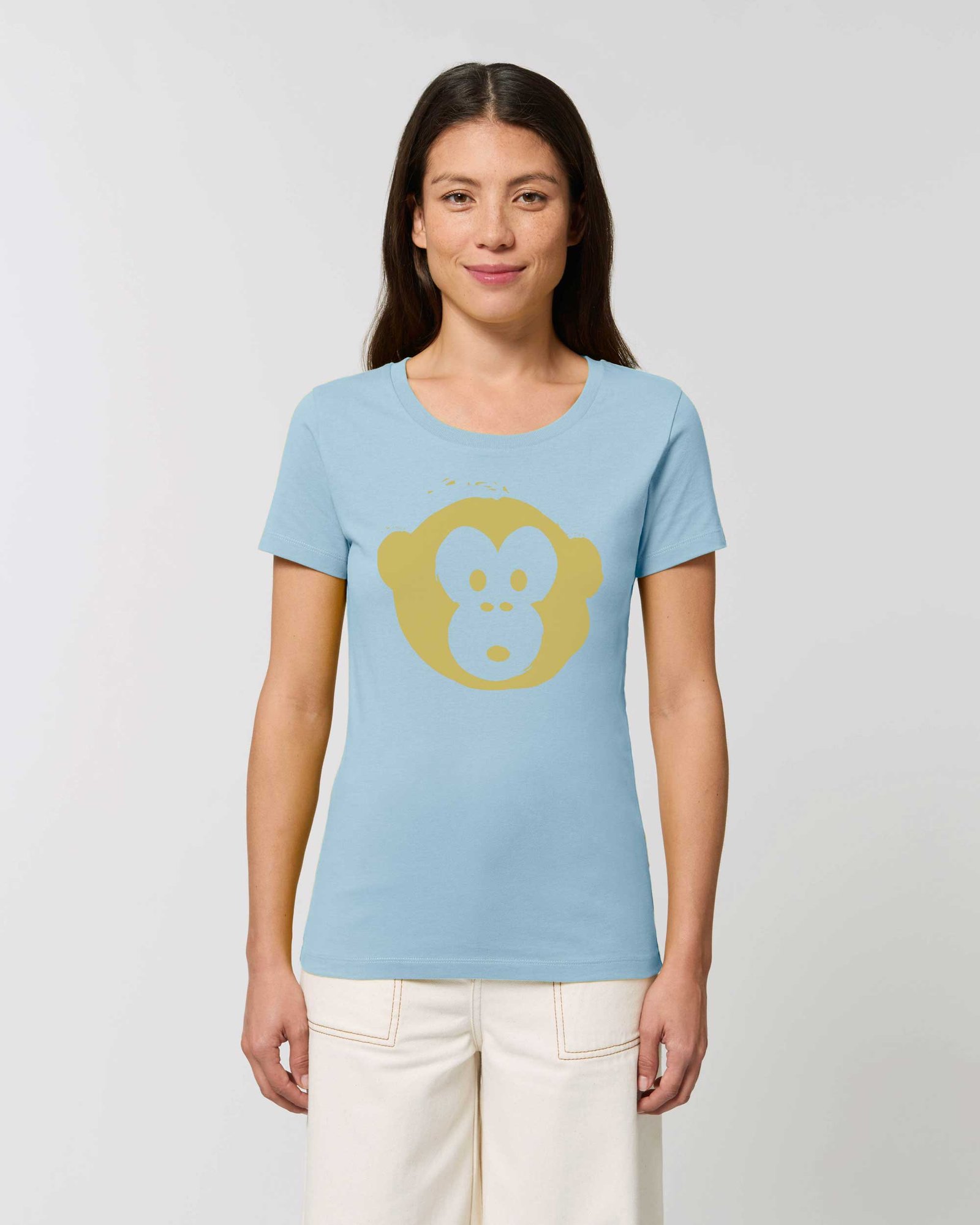 Damen T-shirt Gold Monkey Sky Blue Damen T-shirt Gold Monkey Sky Blue