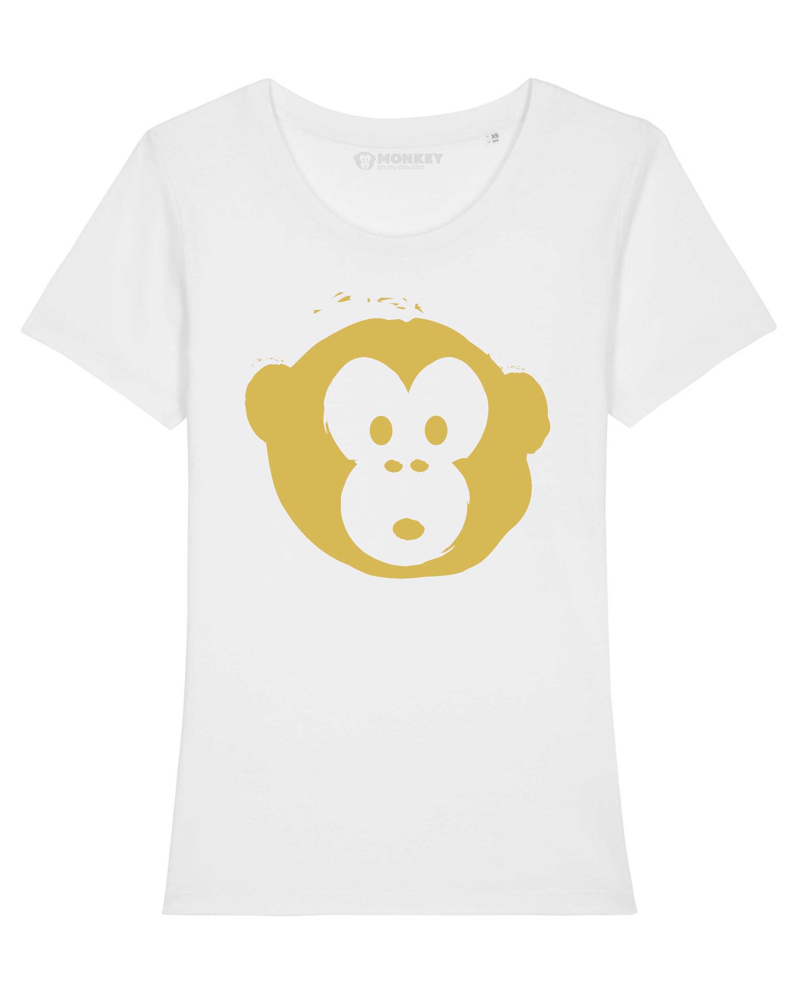 Damen T-shirt Gold Monkey Weiss Damen T-shirt Gold Monkey Weiss
