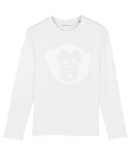Herren Longsleeve Shirt White Monkey