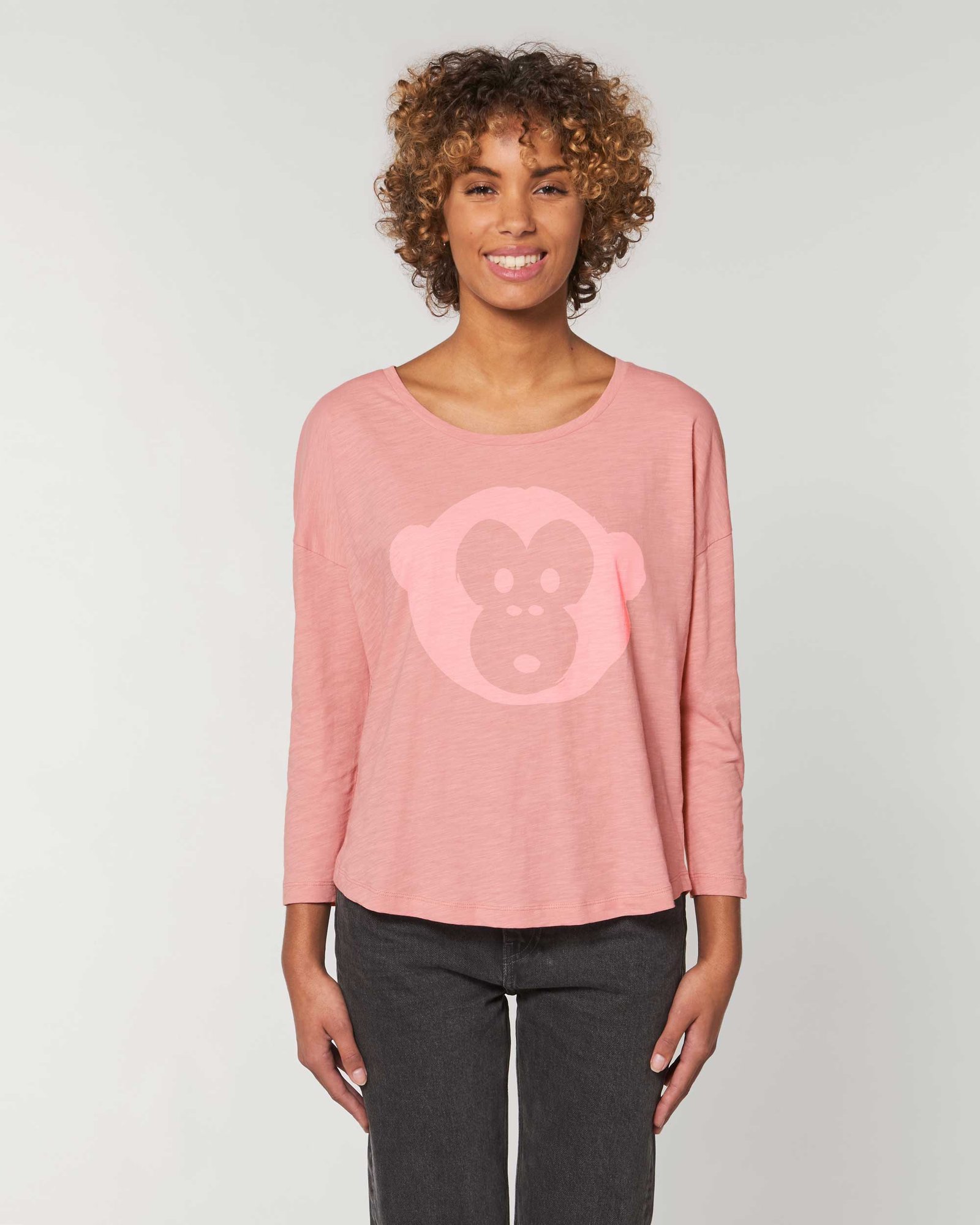 Damen Longsleeve Pink Monkey Damen Longsleeve Pink Monkey